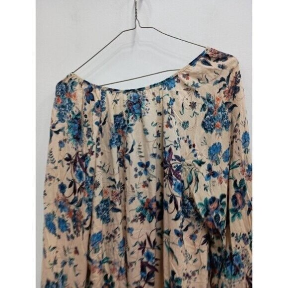 Anandas Collection Womens BOHO Cottagecore Top Large Floral Tassel Flare Sleeve - Picture 8 of 8